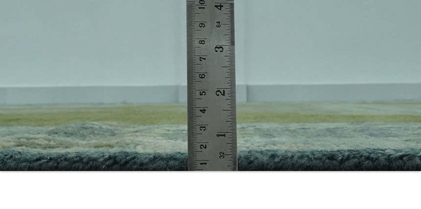 Green, Blue and Gray Hand Knotted Traditional Heriz Multi Size wool area rug