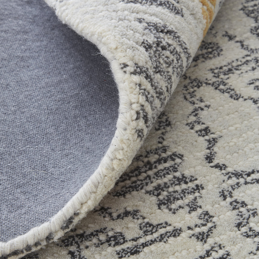 Feizy Arazad Transitional Geometric - Gray/Ivory/Orange Area Rug