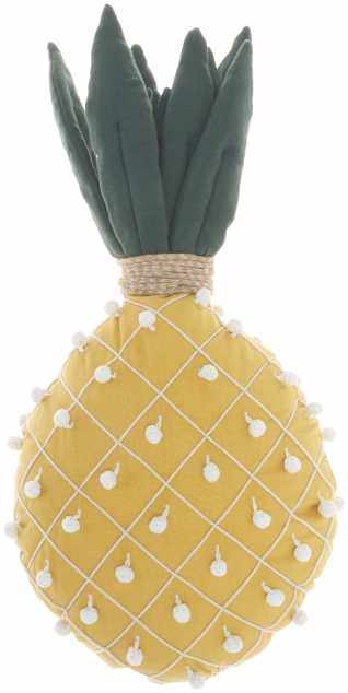 Mina Victory Plush Pineapple Yellow Indoor Throw Pillow - Clearance