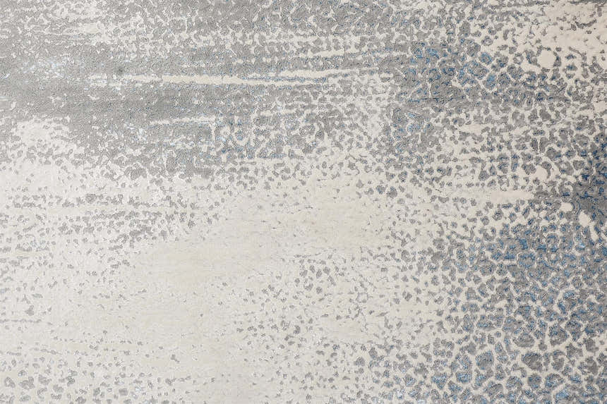 Close-up of Feizy Azure Modern Watercolor rug; gray, blue, and ivory abstract pattern. Texture