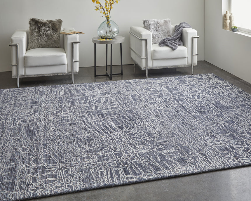 Feizy Whitton Modern Abstract - Black/Gray/Ivory Area Rug