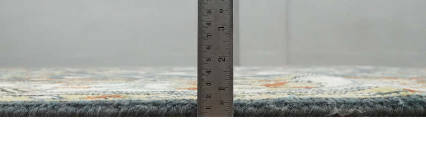 Custom Made Hand Knotted Teal, Blue and Ivory Traditional Oushak Wool Area Rug