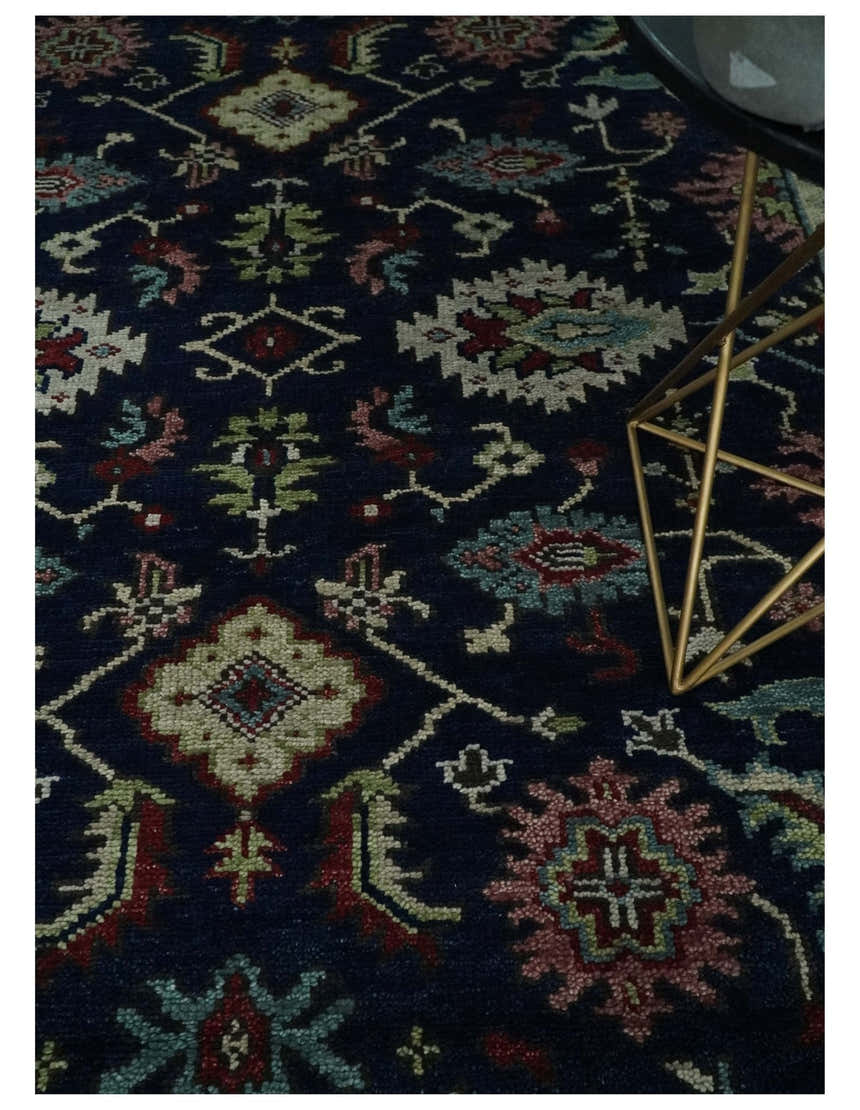 Antique look Hand Knotted Black, Rust and Beige Traditional oriental Oushak Multi Size Wool Area Rug