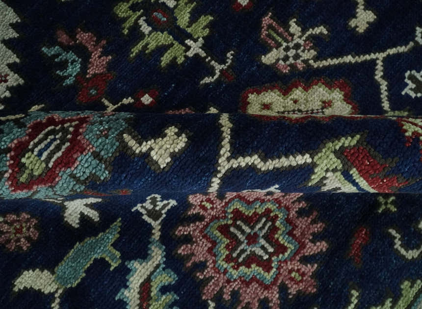 Antique look Hand Knotted Black, Rust and Beige Traditional oriental Oushak Multi Size Wool Area Rug