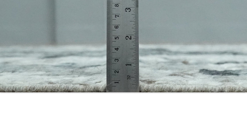 Hand Knotted Ivory, Black and Charcoal Modern Abstract Made with Blended Wool Multi Size Rug