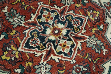 Ivory and Rust Traditional Heriz Medallion Hand Knotted Multi Size wool Area Rug