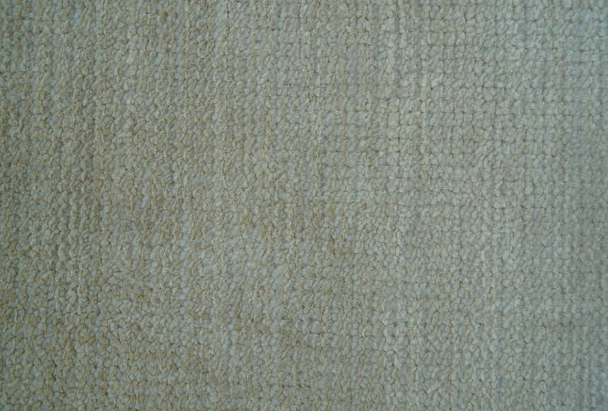 Hand Knotted Beige Modern Solid Design Wool And Silk Rug