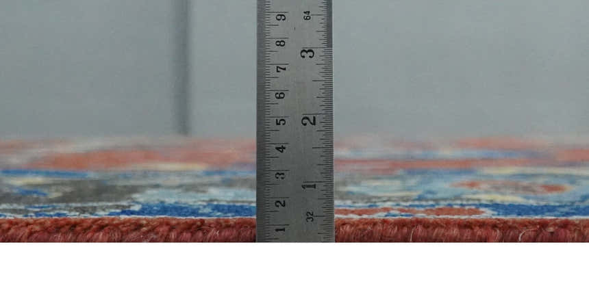 Hand Knotted Brown, Blue and Charcoal colorful Traditional Oushak Wool Area Rug