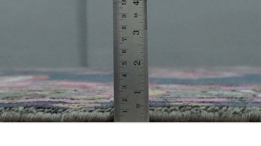 Hand Knotted Charcoal, Silver and Pink Traditional Custom Made Wool Area Rug