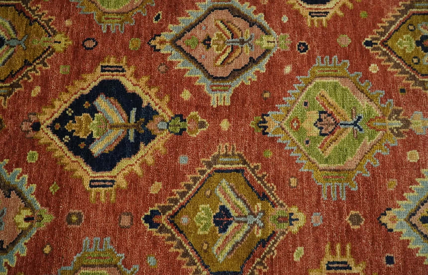 Hand Knotted Eclectic Rust and Brown Antique Traditional Multi size wool Area Rug