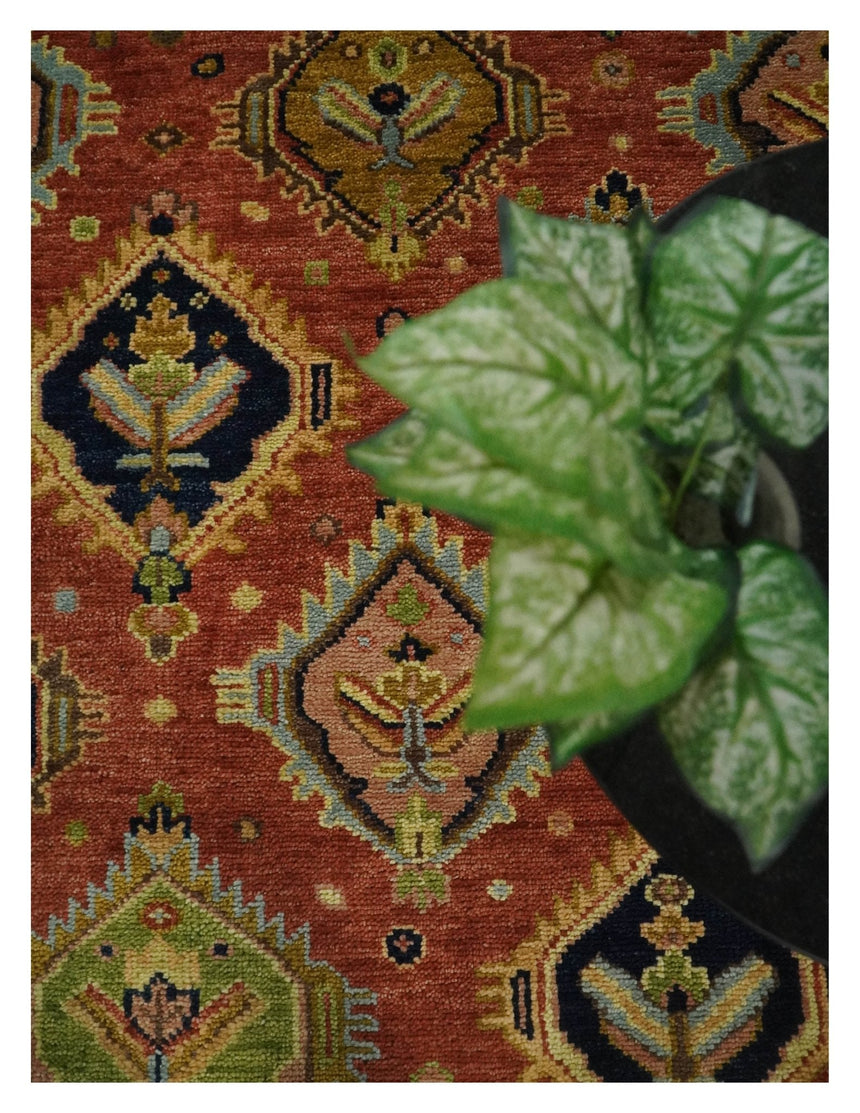 Hand Knotted Eclectic Rust and Brown Antique Traditional Multi size wool Area Rug