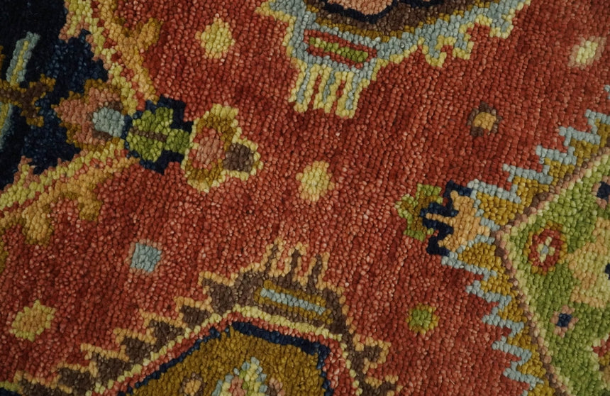 Hand Knotted Eclectic Rust and Brown Antique Traditional Multi size wool Area Rug