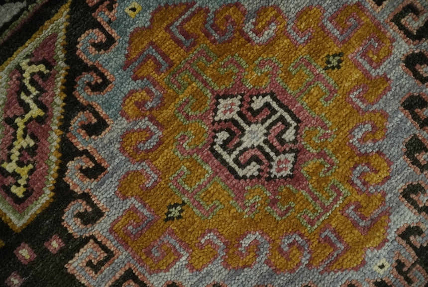 Olive, Gold, Black and Brown Oriental Traditional Hand Knotted Multi Size Wool Area Rug, Living Room and Bedroom Rug