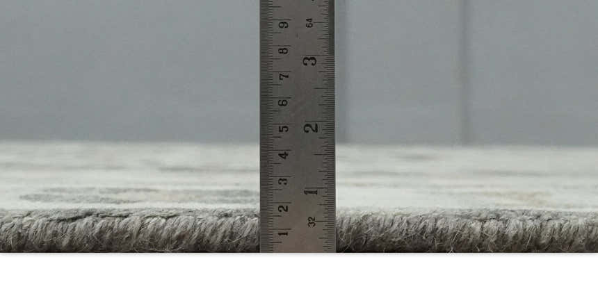 Hand Knotted Ivory, Charcoal and Beige Traditional Medallion Natural Wool Custom Made Area Rug, Kids, Living Room and Bedroom Rug