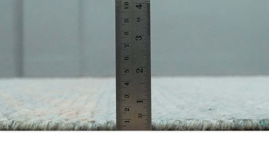 Hand Knotted Modern Abstract Blue and Peach Trellis Moroccan Made with Blended Wool Multi Size Area Rug