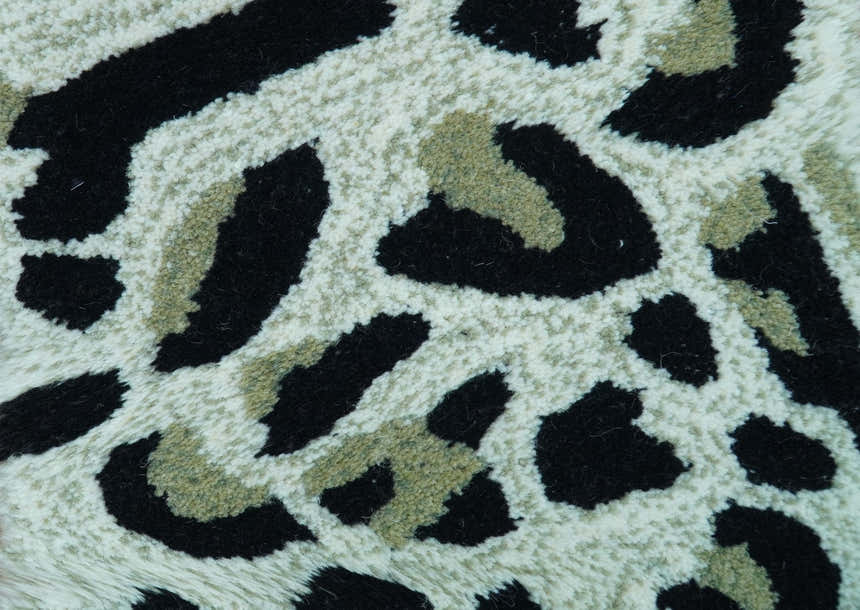 Hand Tufted Animal Cat White And Black 2x3 Wool Area Rug