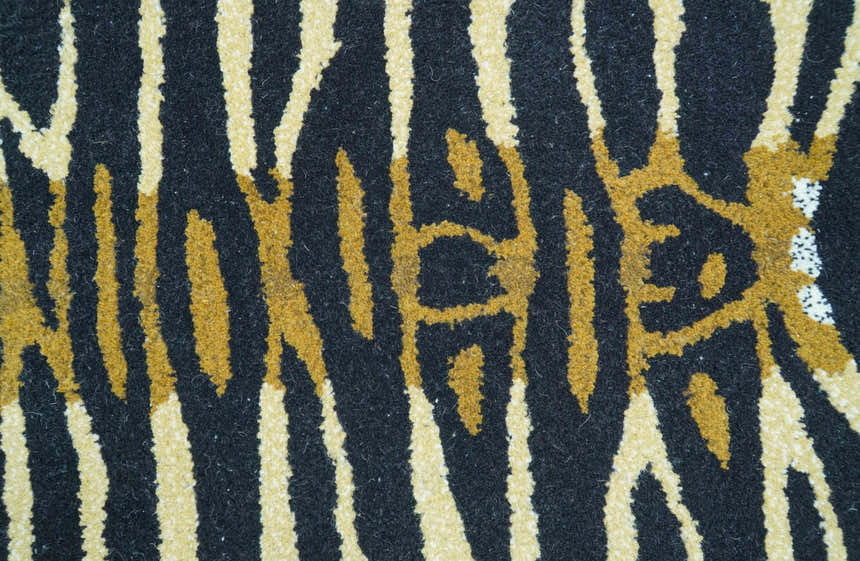 Hand Tufted Animal Tiger Black 3x5 Wool Area Rug