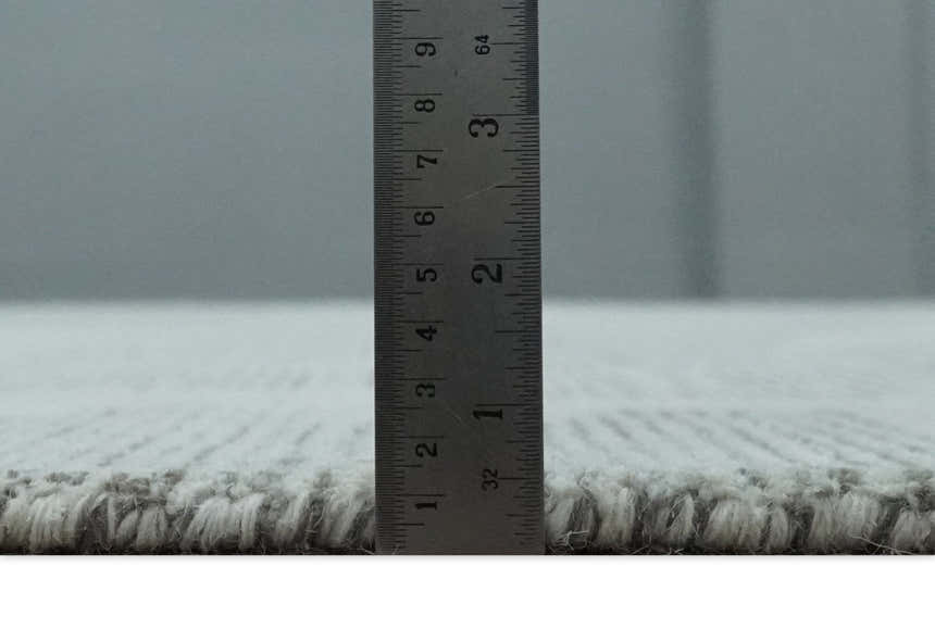 Hand Tufted Ivory, Silver and Blue Modern Abstract Custom Made wool Rug