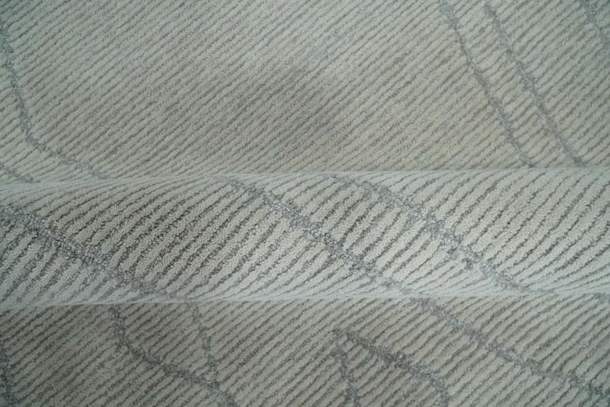 Hand Tufted Ivory Traditional Geometrical Moroccan Design Custom Made Rug