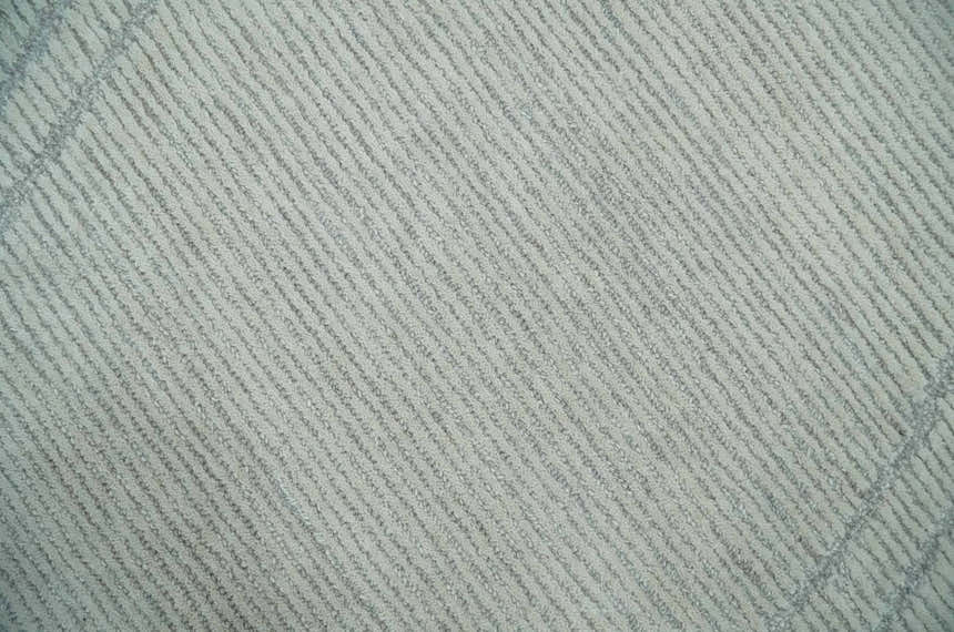 Hand Tufted Ivory Traditional Geometrical Moroccan Design Custom Made Rug