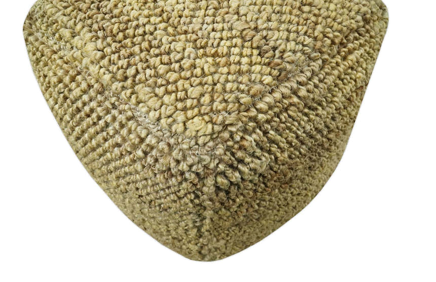 Hand Woven Natural Brown Chunky Design Jute Pouf