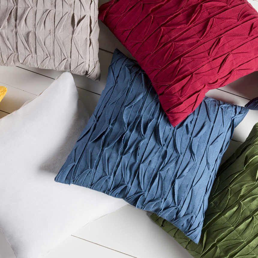 Runcorn Blue Textured Square Throw Pillow - Clearance