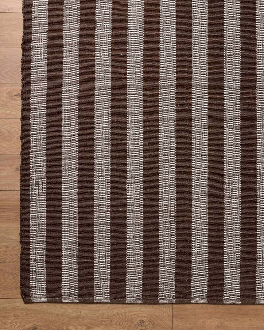 Made to Order Custom Size Carpeneto Brown Striped Outdoor Area Rug