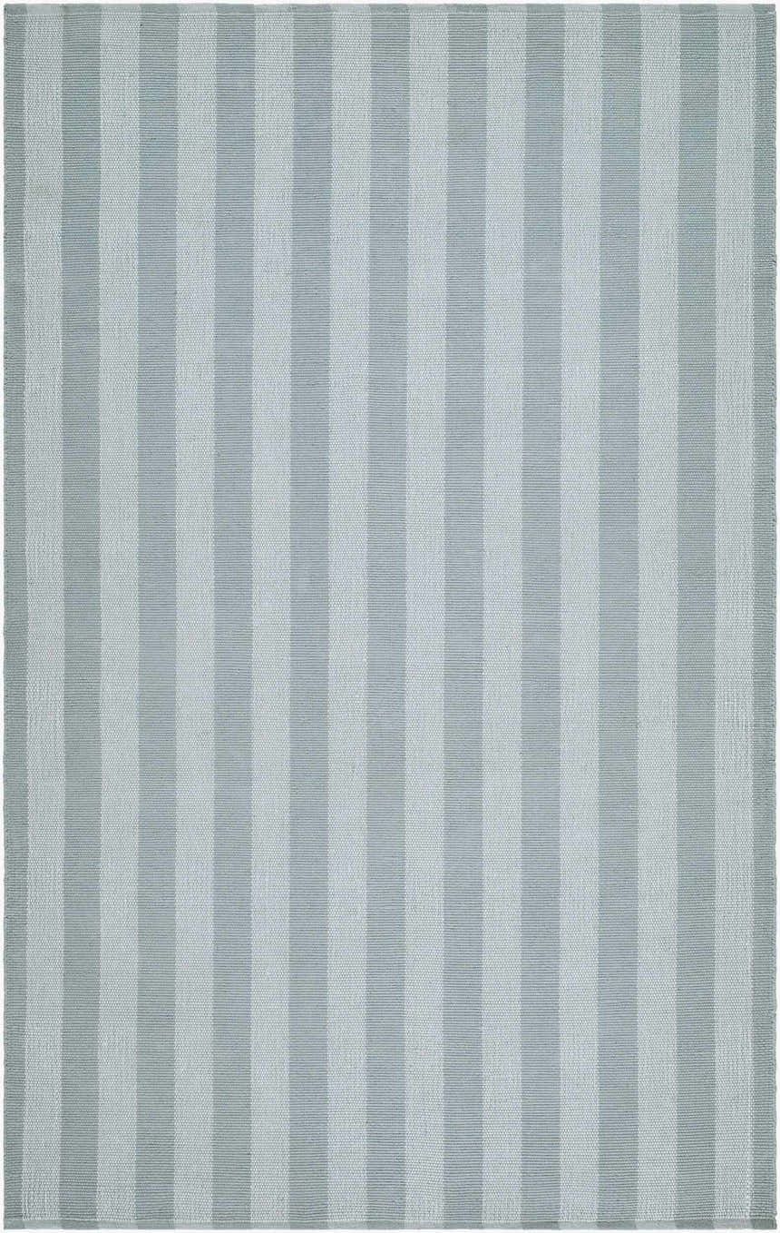 Made to Order Custom Size Carpeneto Dusty Blue Striped Outdoor Area Rug