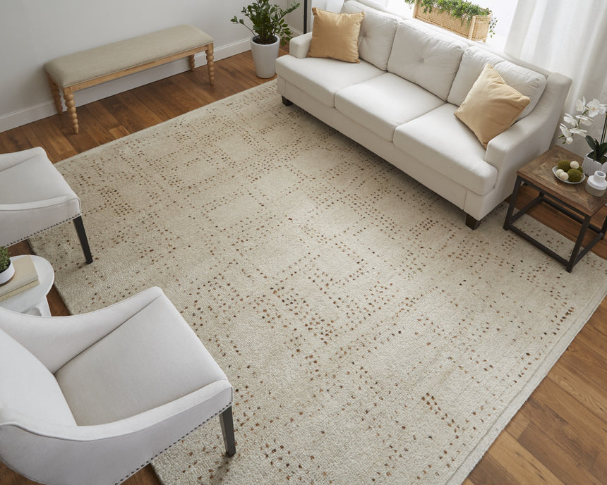 Feizy Truxel Modern Polka Dots - Tan/Brown Area Rug