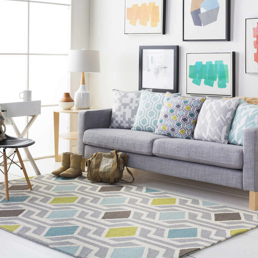 Narborough Gray Pixel Pattern Accent Pillow - Clearance