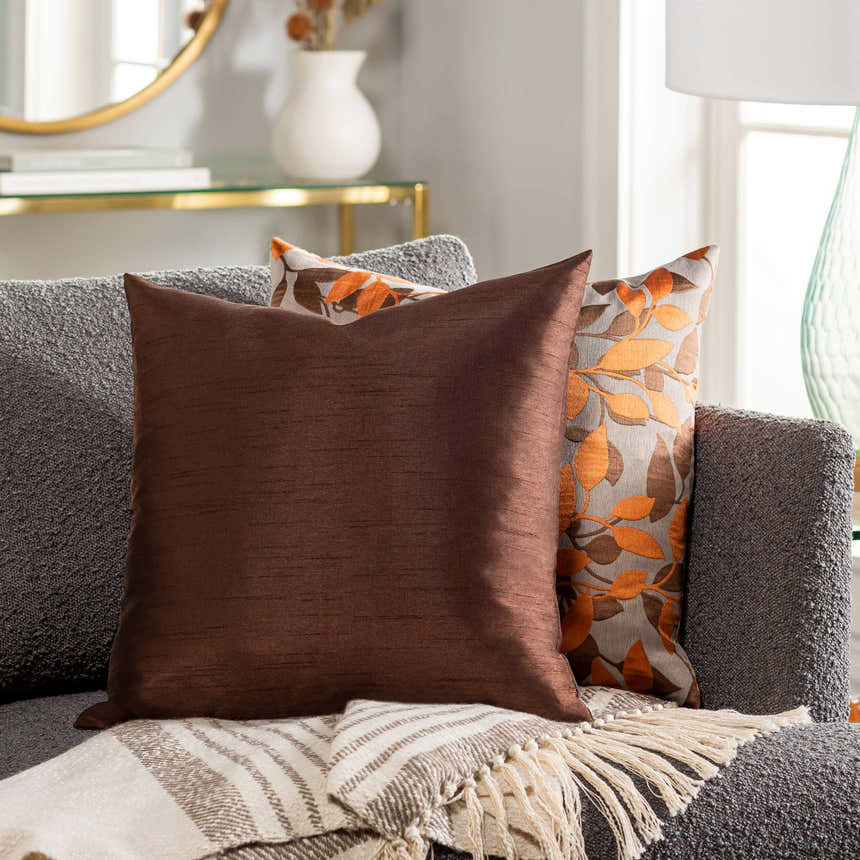 Raco Dark Brown Square Throw Pillow - Clearance
