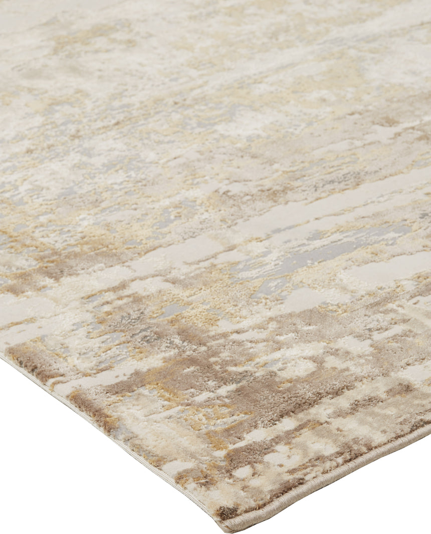 Feizy Parker Transitional Abstract - Tan/Ivory/Gray Area Rug