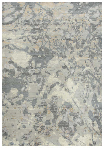 Close-up of Rizzy IMP104 area rug. Contemporary design in beige, gray, and ivory. Abstract pattern with subtle texture. Design-Rectangle