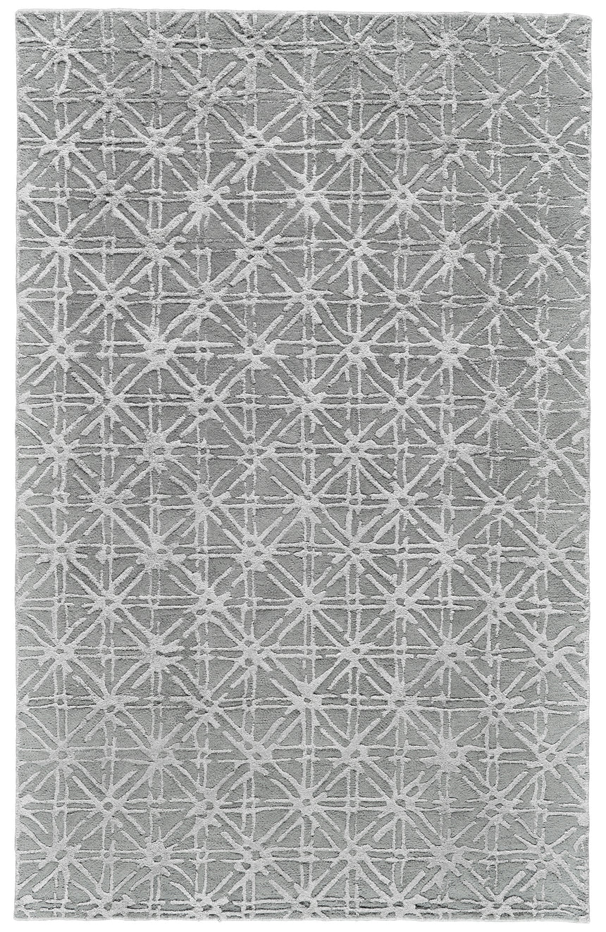 Feizy Manoa Transitional Geometric - Gray/Silver Area Rug - Clearance