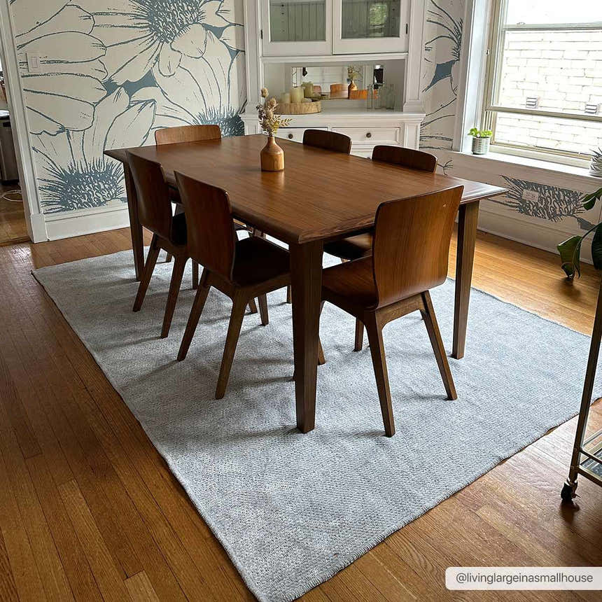 Sample Isako Light Blue Solid Washable Rug - Clearance