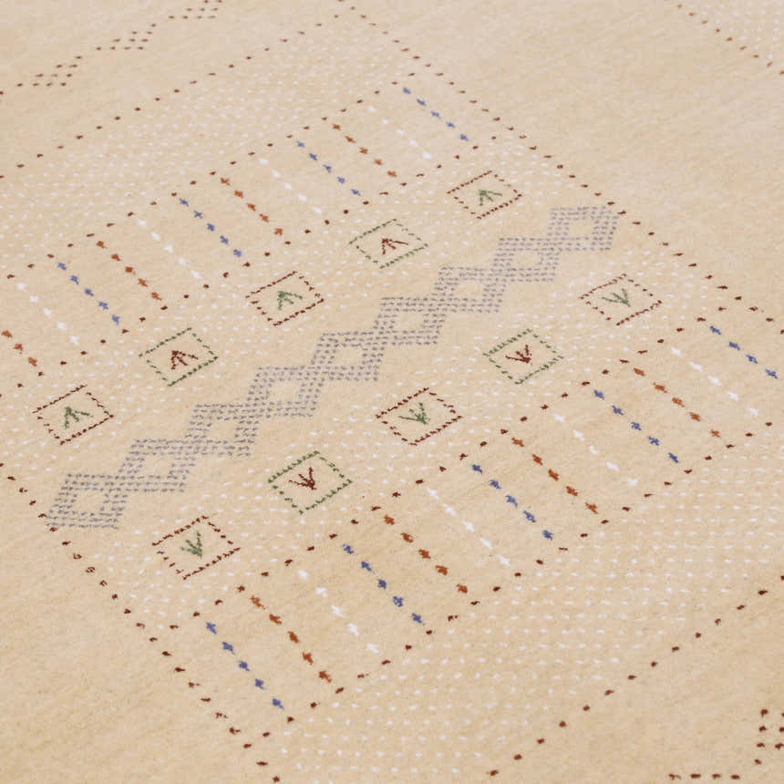 Ivory Contemporary Design Hand Loomed Wool Area Rug