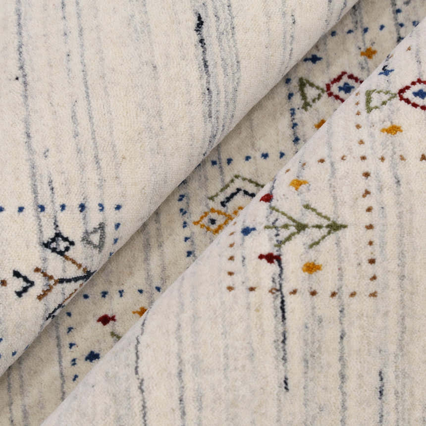 Ivory Tribal Design Hand Loomed Wool Area Rug