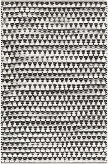 Close-up of the hand woven Gzifa Jute Rug. Beige and dark gray geometric pattern. Contemporary style. Design-Rectangle-576