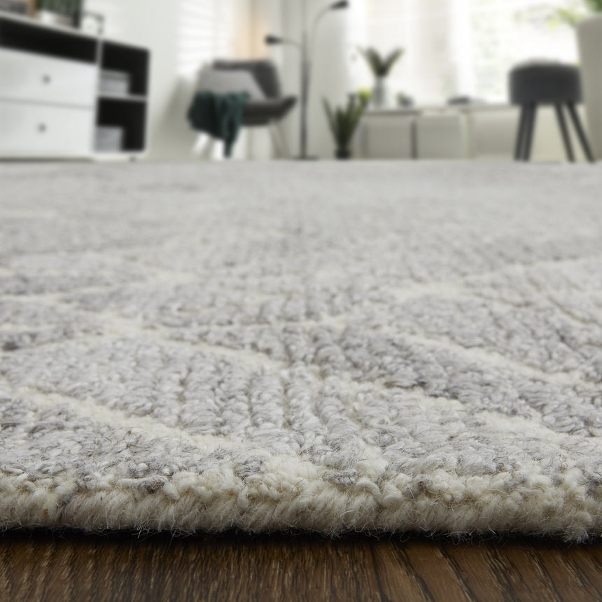 Feizy Asher Transitional Geometric - Taupe/Gray/Ivory Area Rug - Clearance