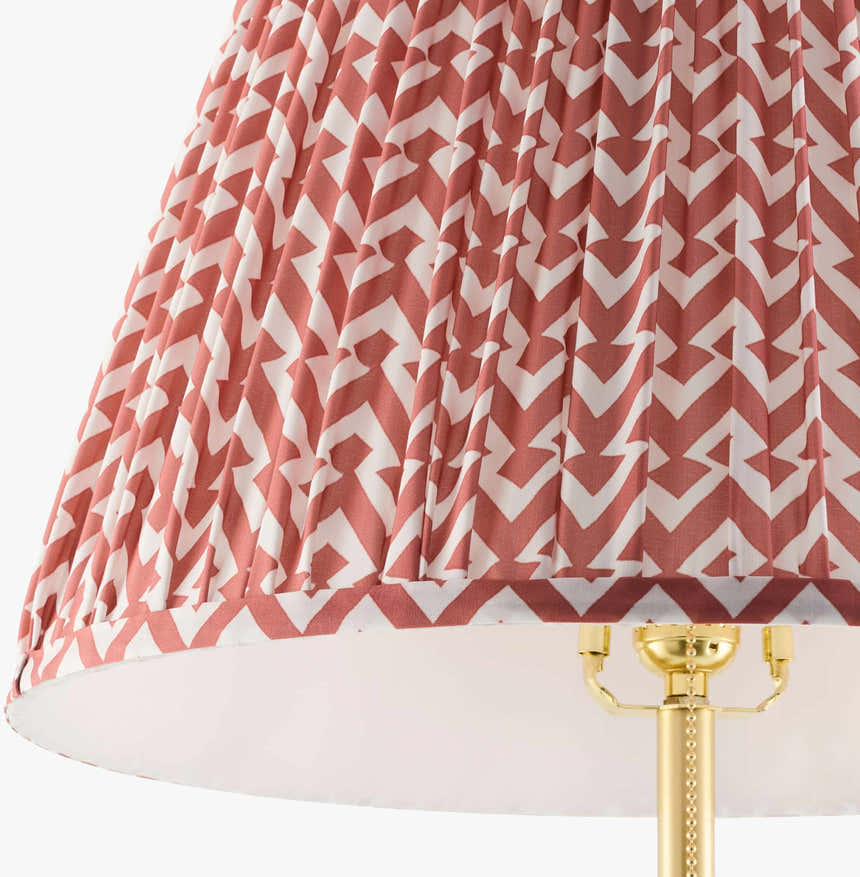 Red Traditional Floor Lamp with linen details for living rooms or reading corners
