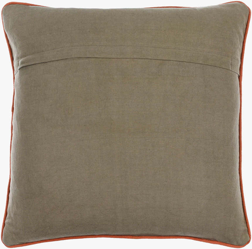 Verdan Dark Green Modern Botanical Floral Cotton Accent Pillow - Clearance