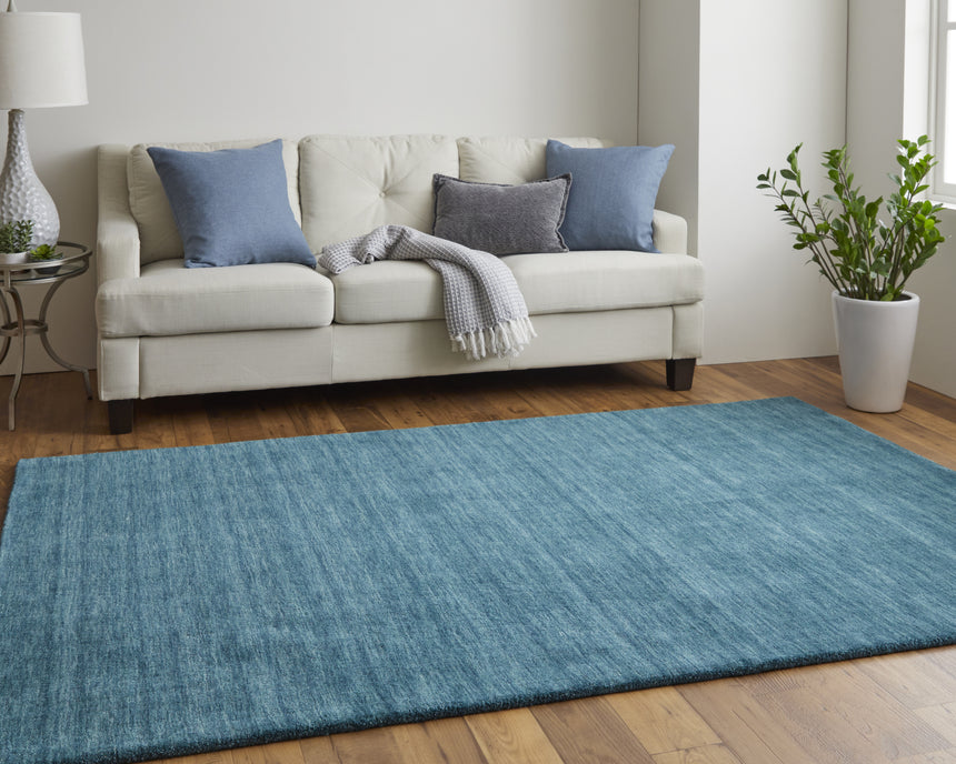 Feizy Luna Modern Solid - Blue/Green Area Rug