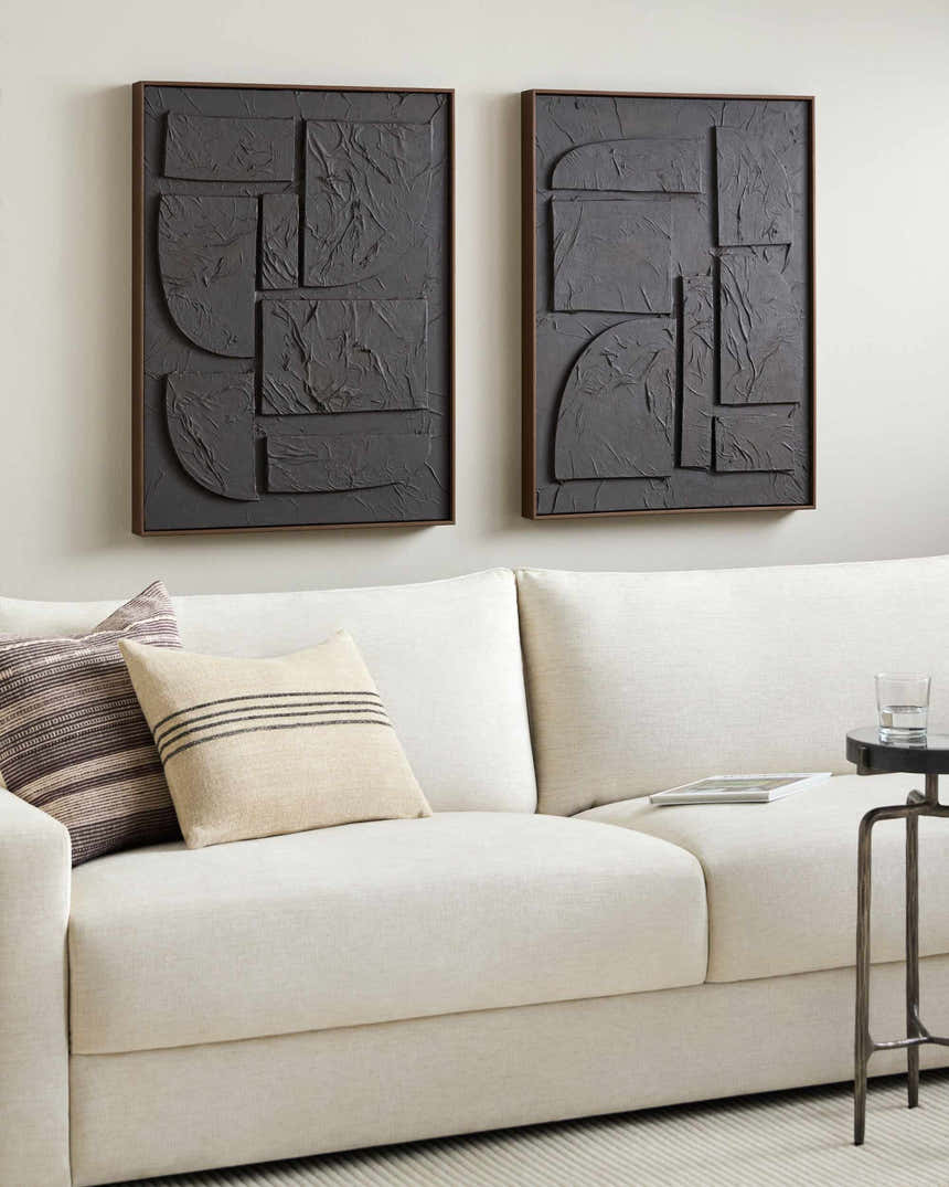 Soft Brick Red Modern Framed Wall Art for modern gallery walls
