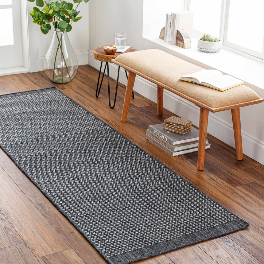 Yong Hand Loomed Charcoal Indoor & Outdoor Rug - Clearance