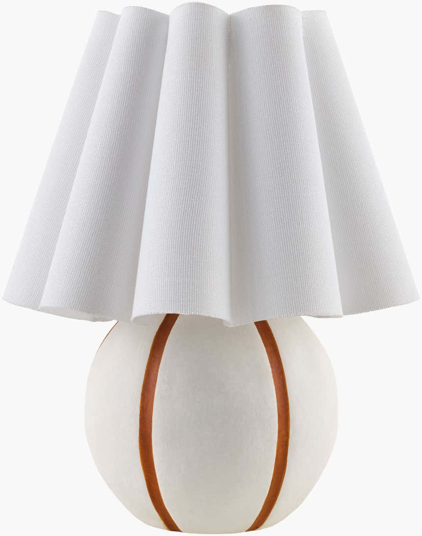 Rich Orange Traditional Table Lamp with linen details for bedside or console tables