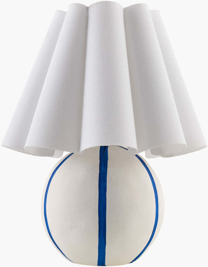 Aqua Blue Traditional Table Lamp with linen details for bedside or console tables