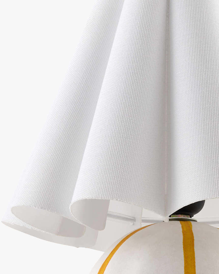 Bright Light Gray Traditional Table Lamp with linen details for bedside or console tables