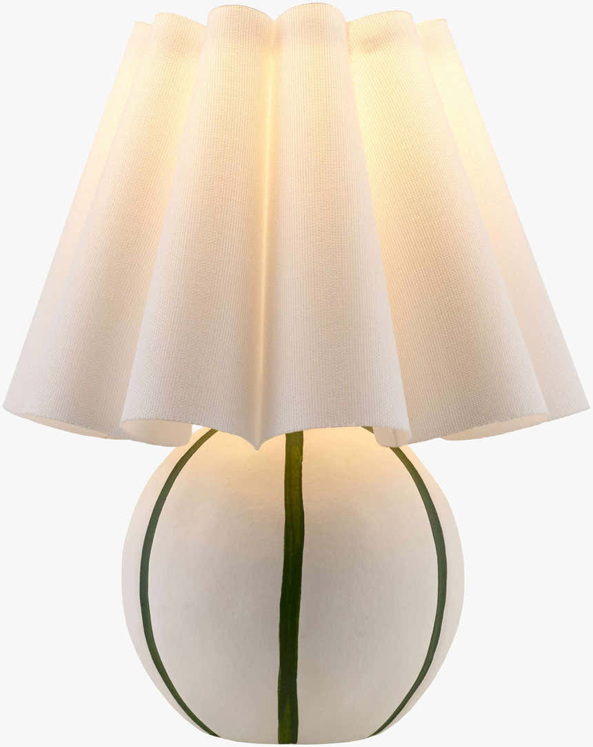 Muted Light Gray Traditional Table Lamp with linen details for bedside or console tables