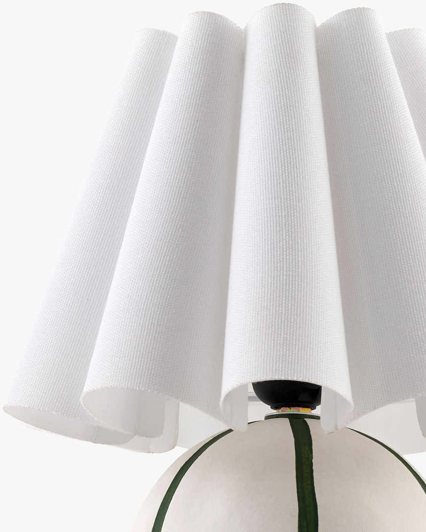 Muted Light Gray Traditional Table Lamp with linen details for bedside or console tables