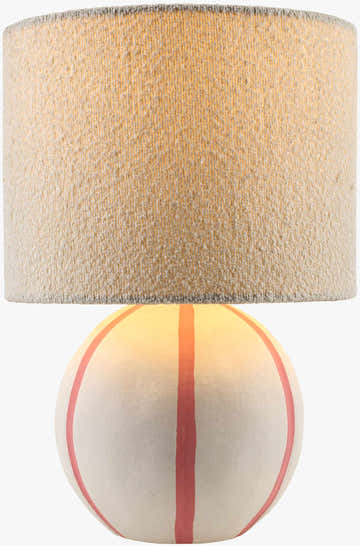 Muted Beige Traditional Table Lamp with linen details for bedside or console tables